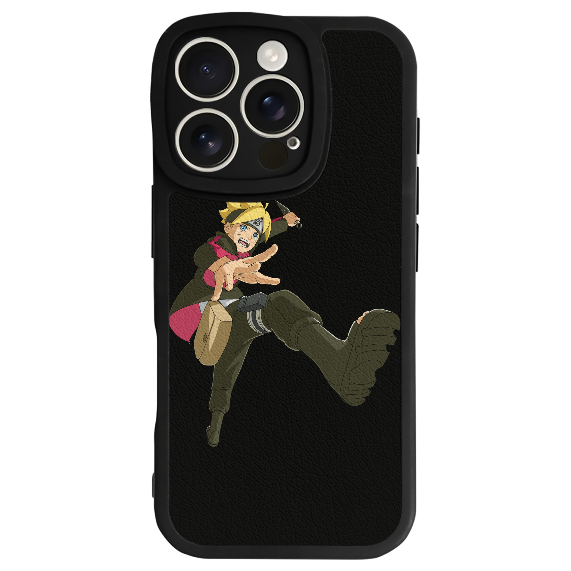 （画像用） NARUTO -ナルト- うずまき ボルト Uzumaki Boruto 【iPhone 16シリーズ対応】シリコンスマホケース（レザー調） 材質：シリコン